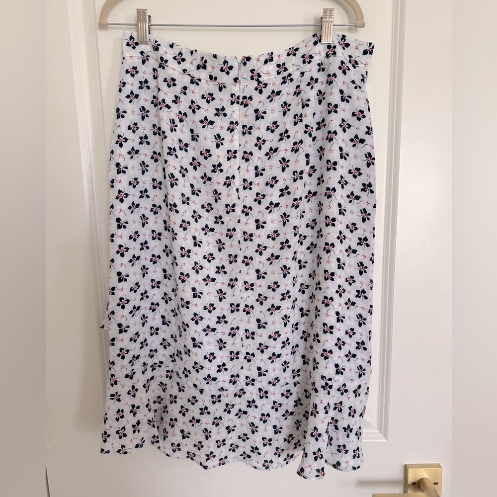 Ann Taylor Floral Wrap Flounce Skirt